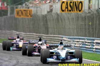 Alex Wurz leads Jean Alesi