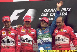 The podium celebrations