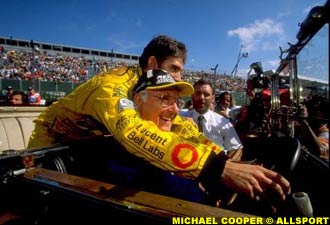 Damon Hill gives Murray a driving lesson, 1999