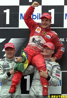 The happy podium