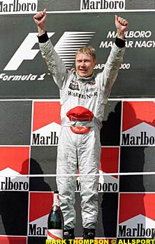 Hakkinen on the podium