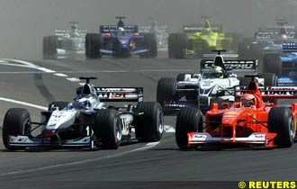 Hakkinen takes the lead