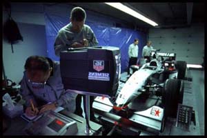 The scrutineering bay