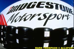 Tyres waiting to be distributed to the teams