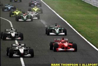 Hakkinen leads the start