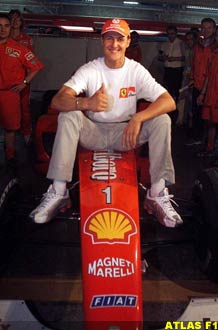 The newly crowned WC with a mock #1 car