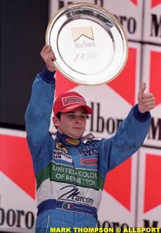 Giancarlo Fisichella takes the win at Brazil