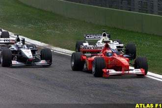 Schumacher cuts across Coulthard