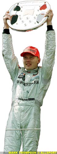 Hakkinen on the podium