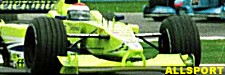 Minardi front suspension, white pushrods