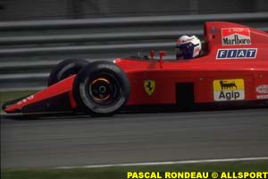 Alain Prost under way to 4th at Imola, 1990