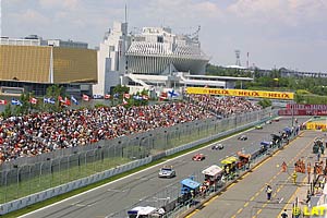 The safety car leads the way