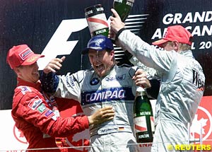 Michael and Mika lavish Ralf with Champagne