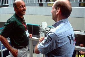Jaguar boss Bobby Rahal with Adrian Newey