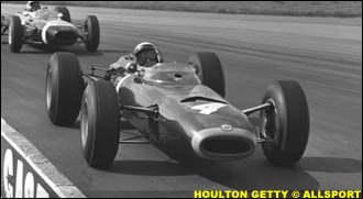 Jackie Stewart leads John Surtees