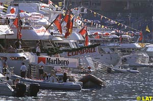 Luxury yachts are a view common in Monaco during the GP
