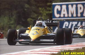 Alain Prost in a Renault in 1983