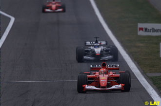 Schumacher leads from Hakkinen