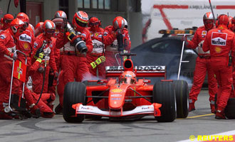 Schumacher pits