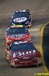 Dale Earnhardt Jr leads Jeff Gordon and Rusty Wallace