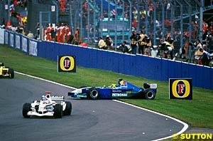 Felipe Massa spins at the start