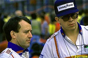 Brawn with Jackie Oliver in 1987