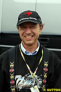 Jo arrives at Silverstone in his Harly outfit