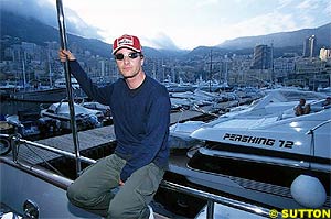 Eddie Irvine enjoying a break