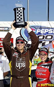 Dale Jarrett with his the winner's trophy