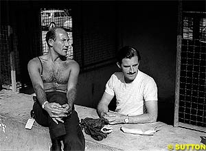 John Surtess and Graham Hill at Monza, 1962