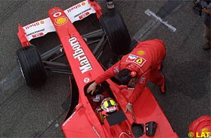 Luciano Burti during testing at Barcelona