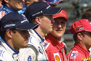 The Williams and Ferrari duo at the end of the 2001 season