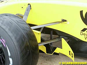 The front suspension including bargeboard of the Jordan-Honda EJ12