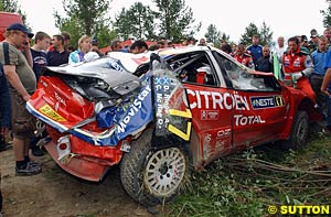 Colin McRae's wrecked Citroen Xsara