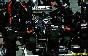 Coulthard in the pits