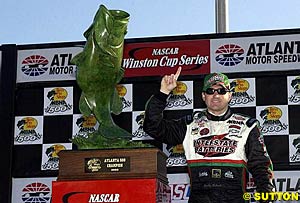 Winner Bobby Labonte with his big trophy