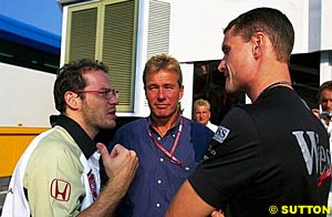 Pollock with Villeneuve and Coulthard