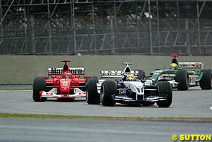 Montoya ahead of Schumacher