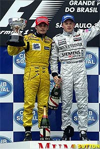 Fisichella and Raikkonen on the podium