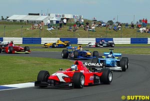 Bjorn Wirdheim leads the field at Silverstone