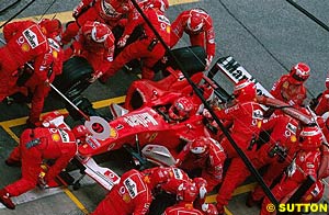 Schumacher won the race in the pits