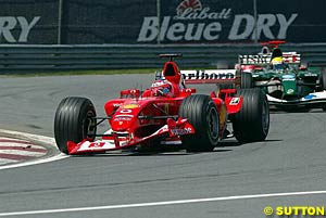 Barrichello lost his front wing at the start