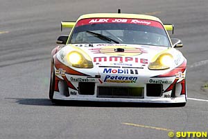 The LMGT class winning Porsche 996 GT3-RS of Sascha Maassen, Emmanuel Collard and Lucas Luhr