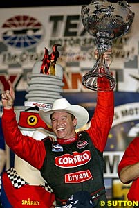 Al Unser Jr celebrates victory in Texas