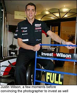 Justin Wilson a few moments before convincing the photographer to invest too