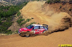 Sebastien Loeb kicks up the dust on his way to almost stealing second from Rovanpera