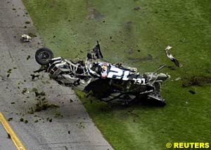 Ryan Newman's car rolls and rolls