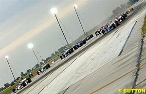 The start of the race which finished under lights