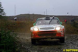 Armin Schwarz competing in last year's Rally of Great Britain, the only driver to appear at the hearing for speeding