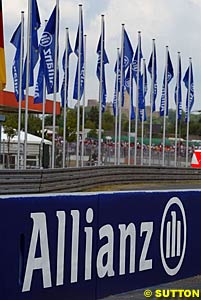 The Allianz 'wallpaper' at the Nurburgring this year